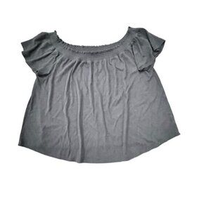 Lane Bryant Black Off Shoulder Top Elastic Collar Oversized Size 22‎ 24 Casual